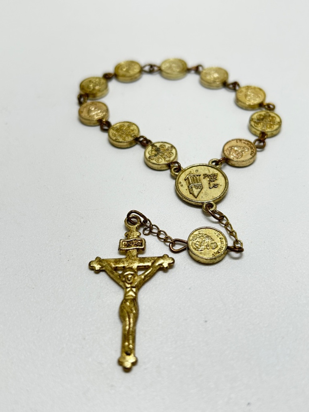 Gold Metal Short Rosary Beads